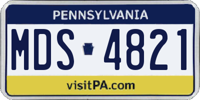 PA license plate MDS4821