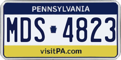 PA license plate MDS4823