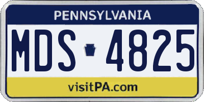 PA license plate MDS4825