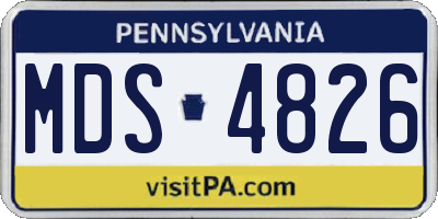 PA license plate MDS4826
