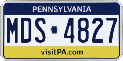 PA license plate MDS4827