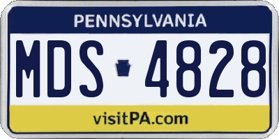 PA license plate MDS4828