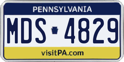 PA license plate MDS4829