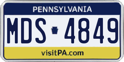 PA license plate MDS4849