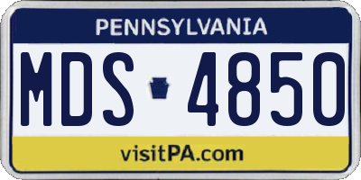 PA license plate MDS4850