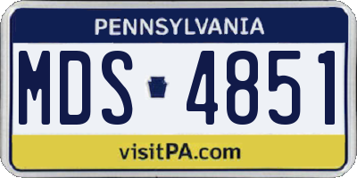 PA license plate MDS4851