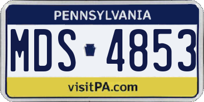 PA license plate MDS4853