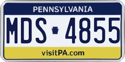 PA license plate MDS4855