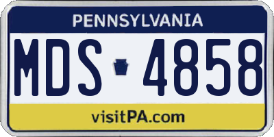 PA license plate MDS4858