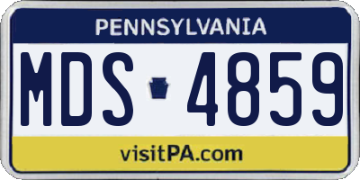 PA license plate MDS4859