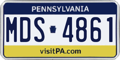 PA license plate MDS4861