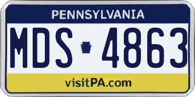PA license plate MDS4863