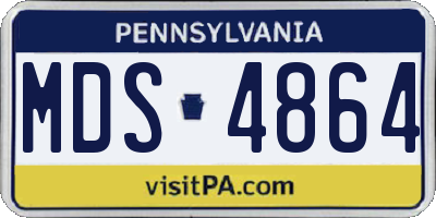 PA license plate MDS4864