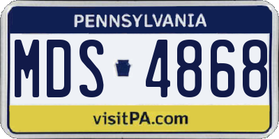 PA license plate MDS4868