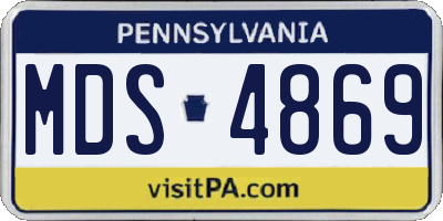 PA license plate MDS4869