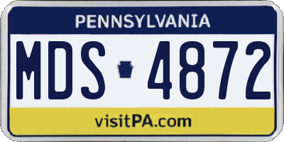 PA license plate MDS4872
