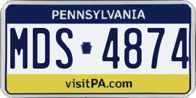 PA license plate MDS4874