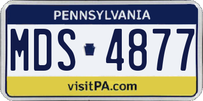 PA license plate MDS4877