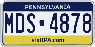 PA license plate MDS4878