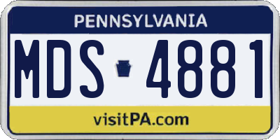 PA license plate MDS4881