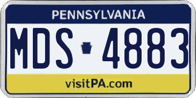 PA license plate MDS4883