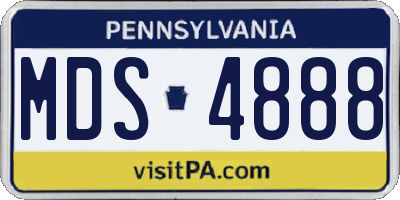 PA license plate MDS4888