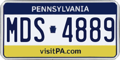 PA license plate MDS4889