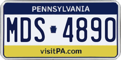 PA license plate MDS4890