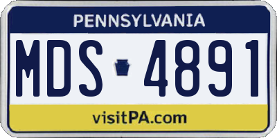 PA license plate MDS4891