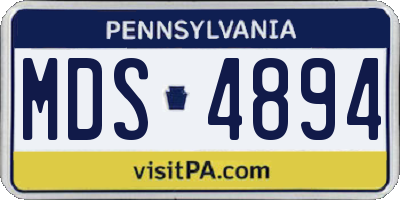 PA license plate MDS4894