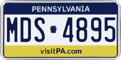 PA license plate MDS4895