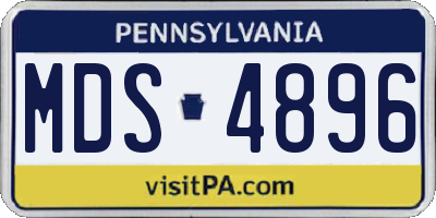 PA license plate MDS4896