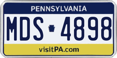 PA license plate MDS4898