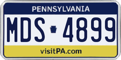 PA license plate MDS4899