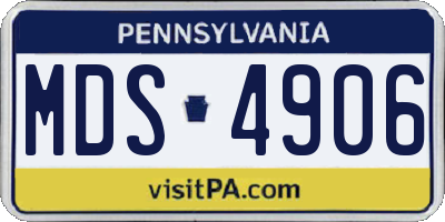 PA license plate MDS4906