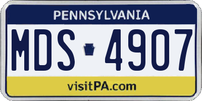 PA license plate MDS4907