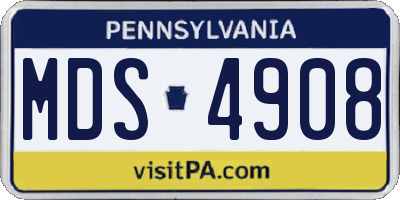 PA license plate MDS4908