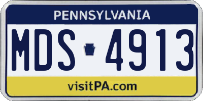 PA license plate MDS4913