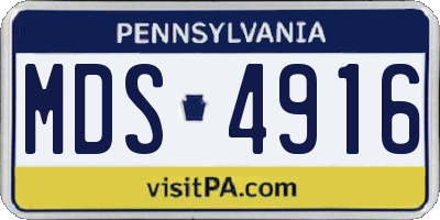 PA license plate MDS4916