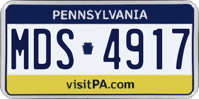 PA license plate MDS4917