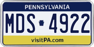 PA license plate MDS4922