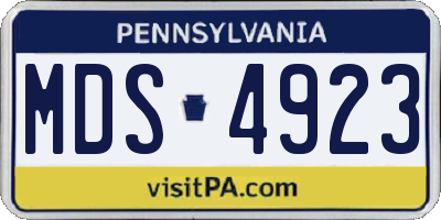 PA license plate MDS4923