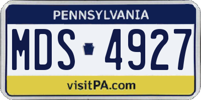 PA license plate MDS4927