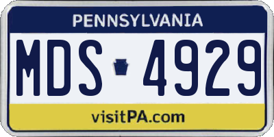PA license plate MDS4929