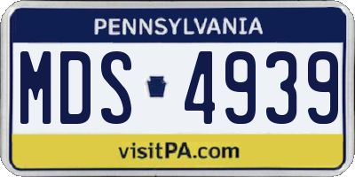 PA license plate MDS4939