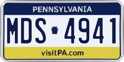 PA license plate MDS4941