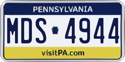 PA license plate MDS4944