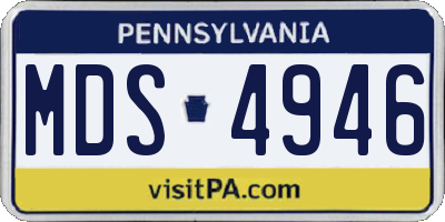 PA license plate MDS4946