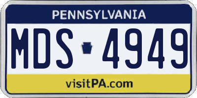PA license plate MDS4949