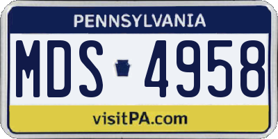 PA license plate MDS4958